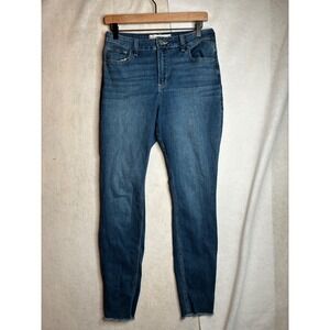 Hollister Curvy High-Rise Super Skinny Jeans Medium Wash Raw Hem Size 8R W29